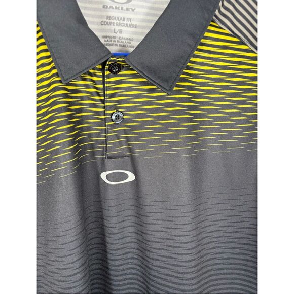 Oakley hydrolix striped polo shirt size L - Picture 4 of 6